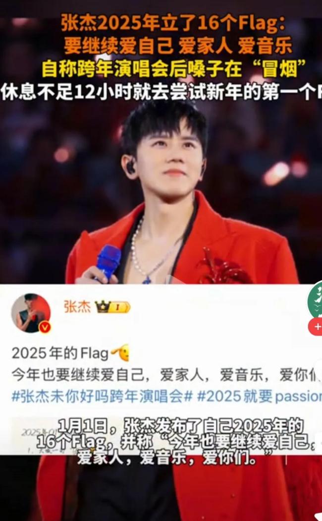 张杰2025年立了16个Flag 新年目标大公开