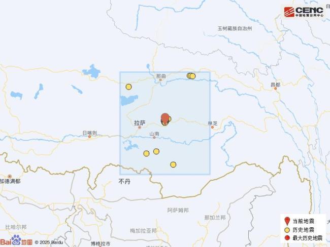 西藏墨竹工卡縣3.3級(jí)地震 震源深度10千米