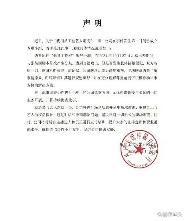 黄毛毛控诉受到无忧传媒威胁 张大大暴力事件曝光