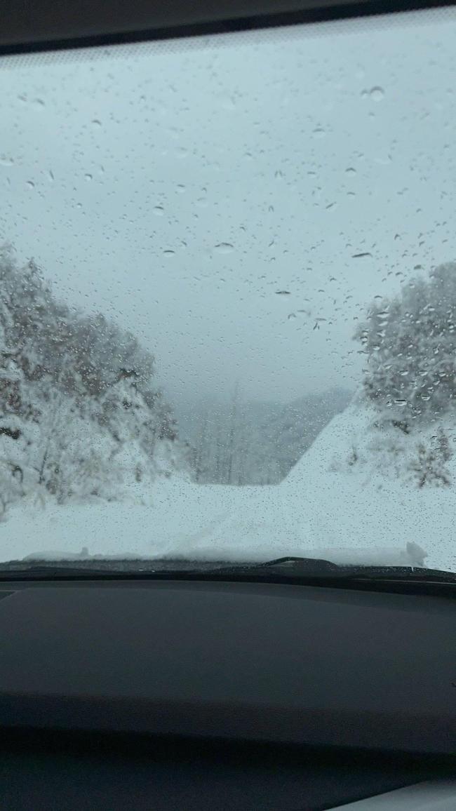 暴雪阻路 眾人合力推車互助