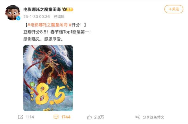 《哪吒2》票房破11亿 春节档领跑口碑票房双赢