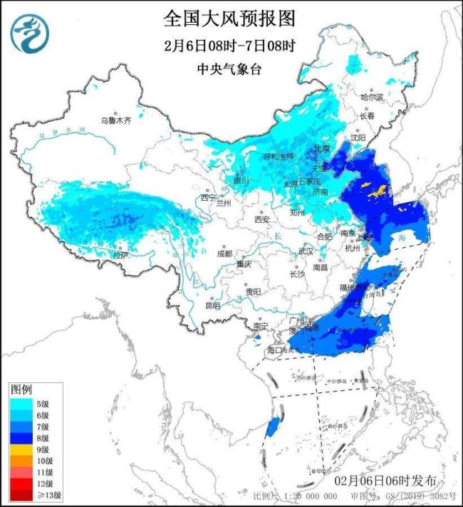 京津冀部分地區(qū)陣風(fēng)可達(dá)9級(jí)