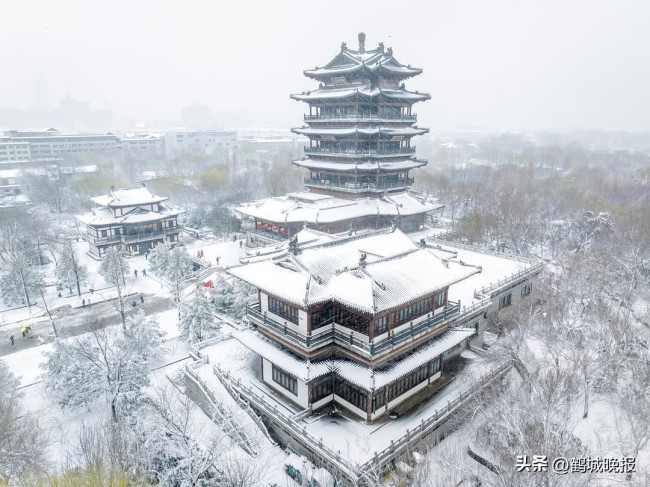 济南大明湖雪景醉游人 童话王国般的冬日奇观