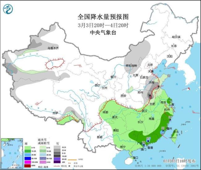 寒潮到来前，华南和福建还在进行最后的气温冲高…广东福建等地有强对流