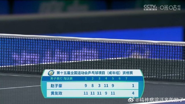 黄友政4比1赵子豪，晋级2025全运会男单正赛阶段