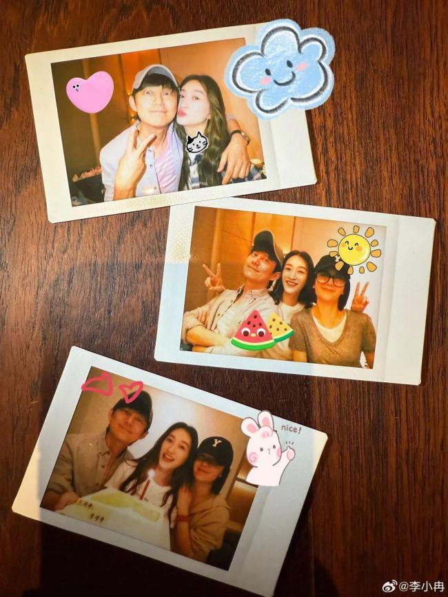 李小冉49歲生日，與何炅謝娜小聚,，三人同框,，何炅看著就像大哥哥 友誼長存