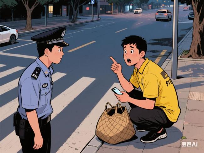 外賣騎手撿到近萬元現金報警找失主
