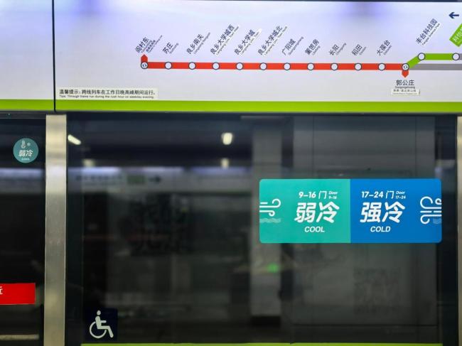 北京地鐵今起啟動(dòng)雙溫車廂模式,，強(qiáng)冷,、弱冷車廂差2℃