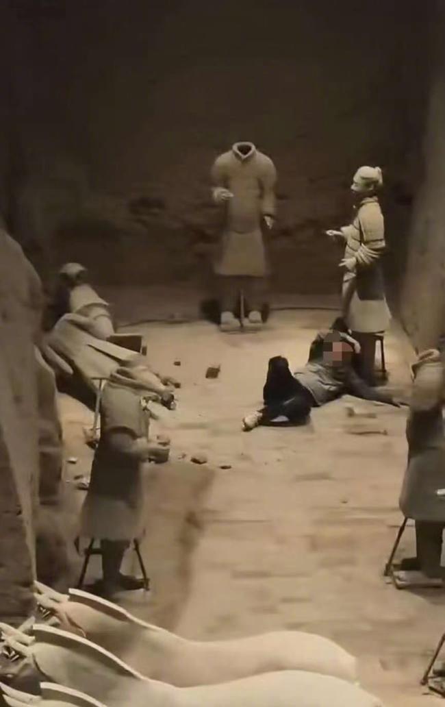 男子跳入的兵馬俑3號(hào)坑已可正常參觀