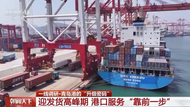 从4小时到20分钟 青岛港科技升级货物“秒通关”