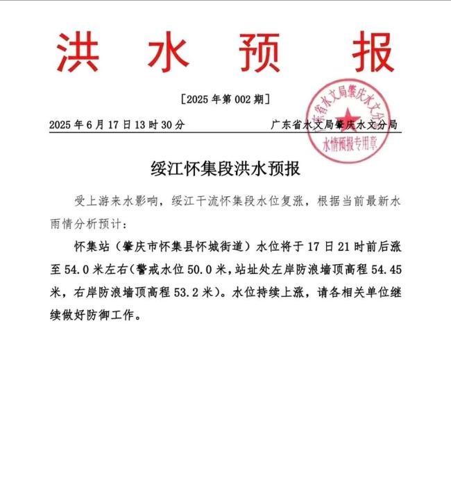 航拍廣東懷集洪峰過境 洪水淹沒多處街區(qū)