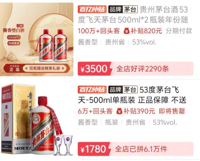 飛天茅臺近一月跌破三道關口 價格波動引關注