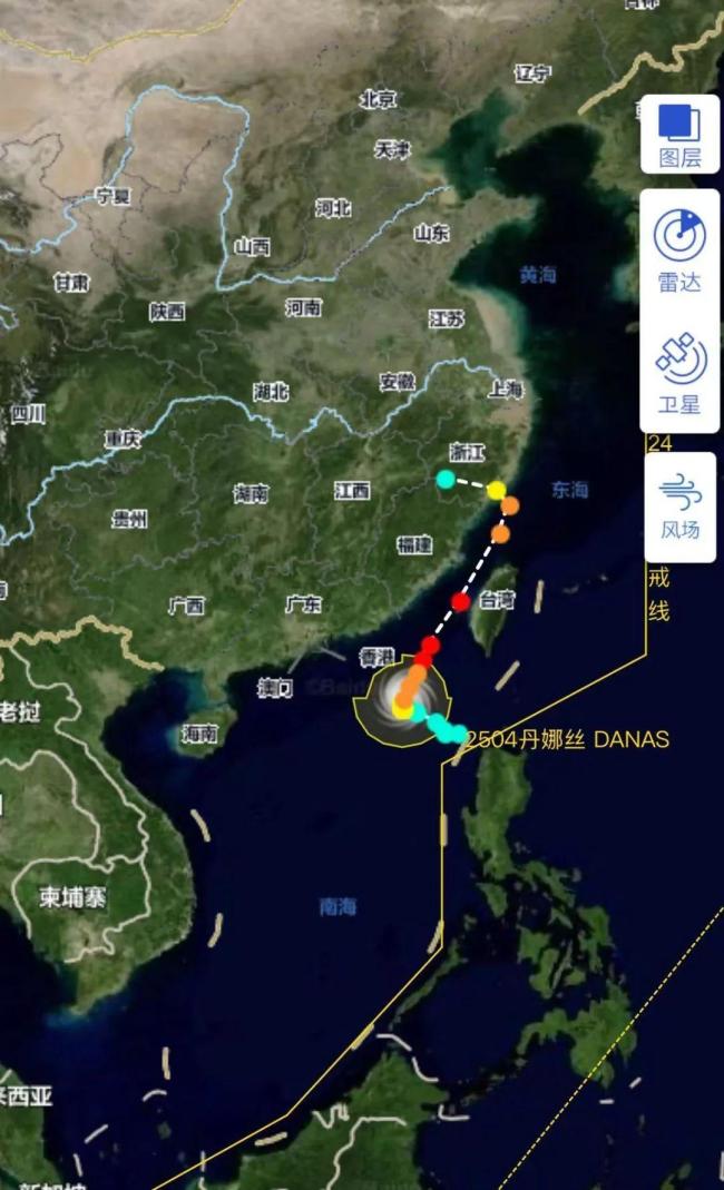臺風丹娜絲到哪兒了 路徑突變或?qū)⒌顷戦}浙