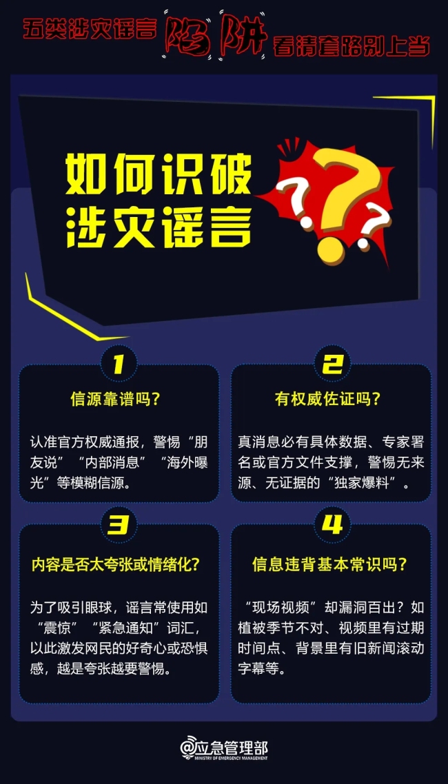 五类涉灾谣言陷阱 看清套路别上当