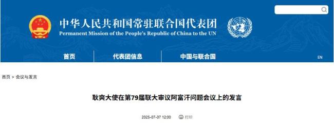 联大压倒性通过阿富汗决议，只有两国反对