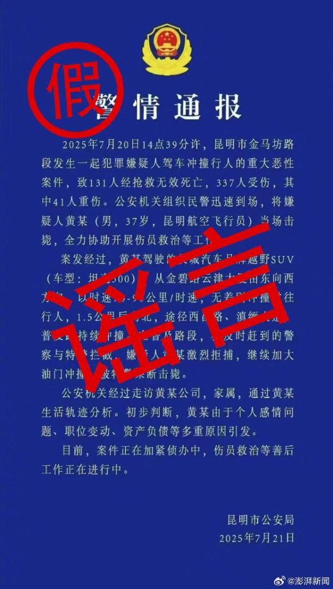 两男子造谣撞人案131死被拘 虚假警情引发关注