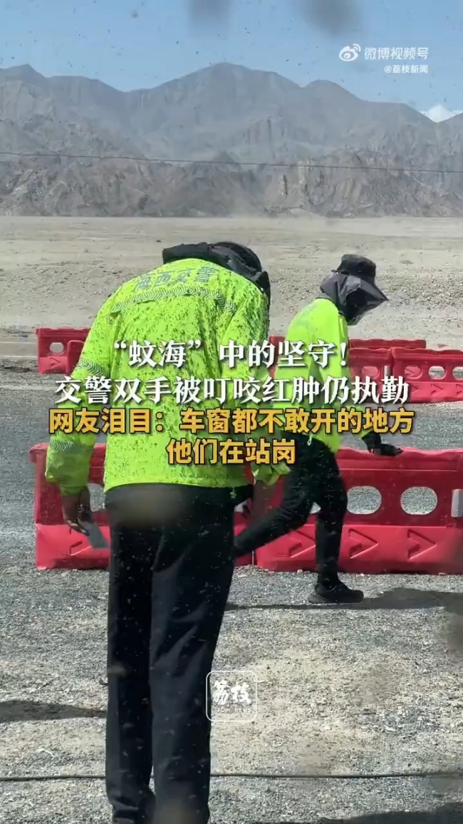 交警身上爬滿了密密麻麻的蚊子 網(wǎng)友動容 青海最美風景線