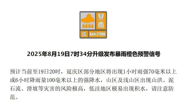 暴雨+雷电+大风+积水内涝+山洪，北京五预警中，启动防汛三级应急响应