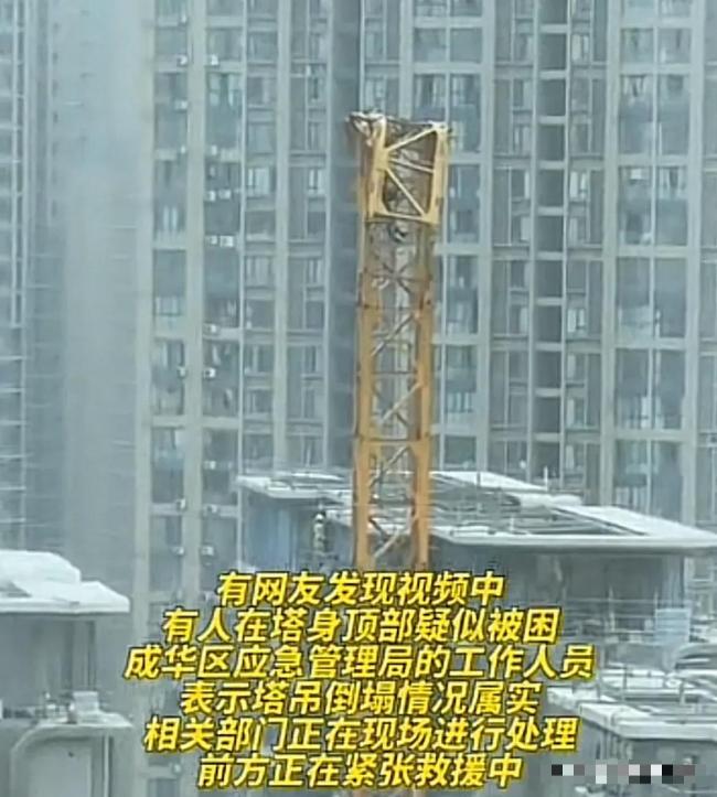 成都某建筑工地塔吊出现倒塌 5人遇难现场曝光