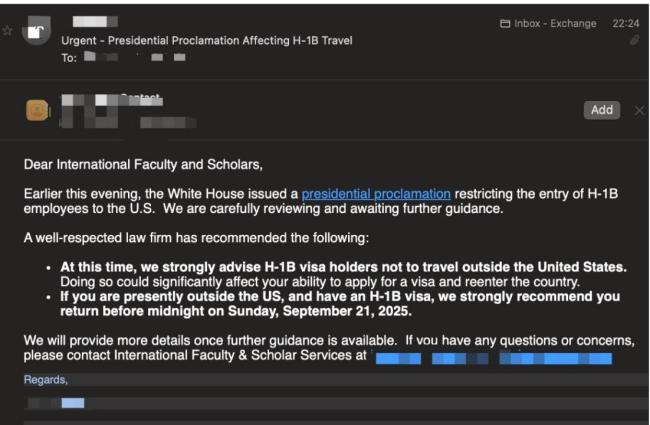 特朗普扔簽證“炸彈”：返美機票大漲 “H-1B旅行禁令”引發(fā)恐慌
