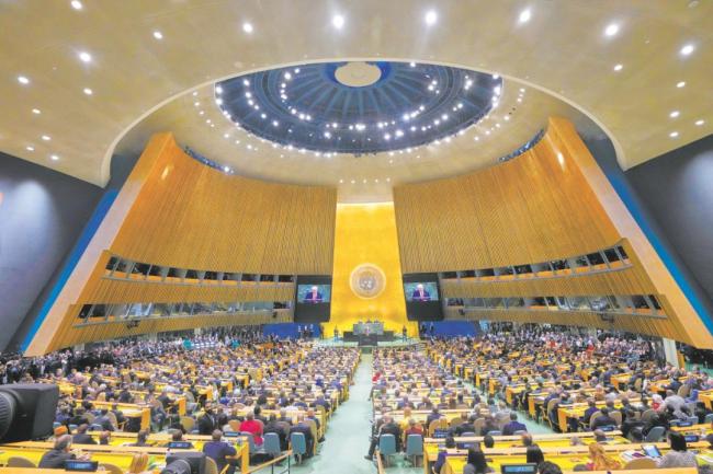 在联合国总部,特朗普抱怨了57分钟