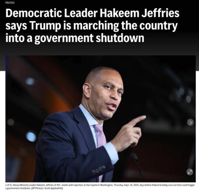 美政府关门危机升级 裁员威胁加剧僵局