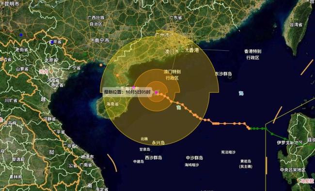 “麦德姆”已加强为强台风级 预计5日上午登陆或擦过海南东北部