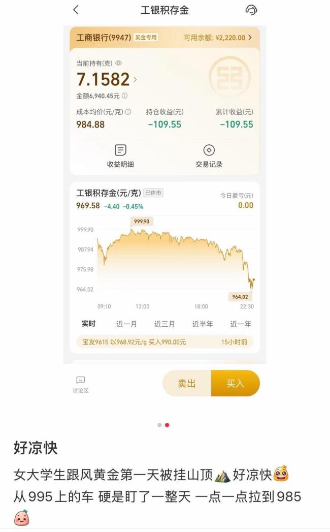 “金价暴跌大学生亏掉生活费”上热搜，有人补仓结果亏更多，专家：黄金仍是避险工具