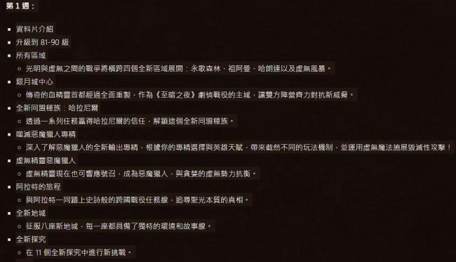 《魔兽世界》“至暗之夜”B测定档11月12日 全新内容待探索