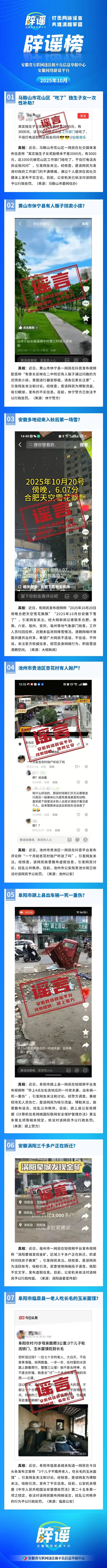 安徽網(wǎng)絡(luò)辟謠平臺(tái)2025年10月辟謠榜發(fā)布