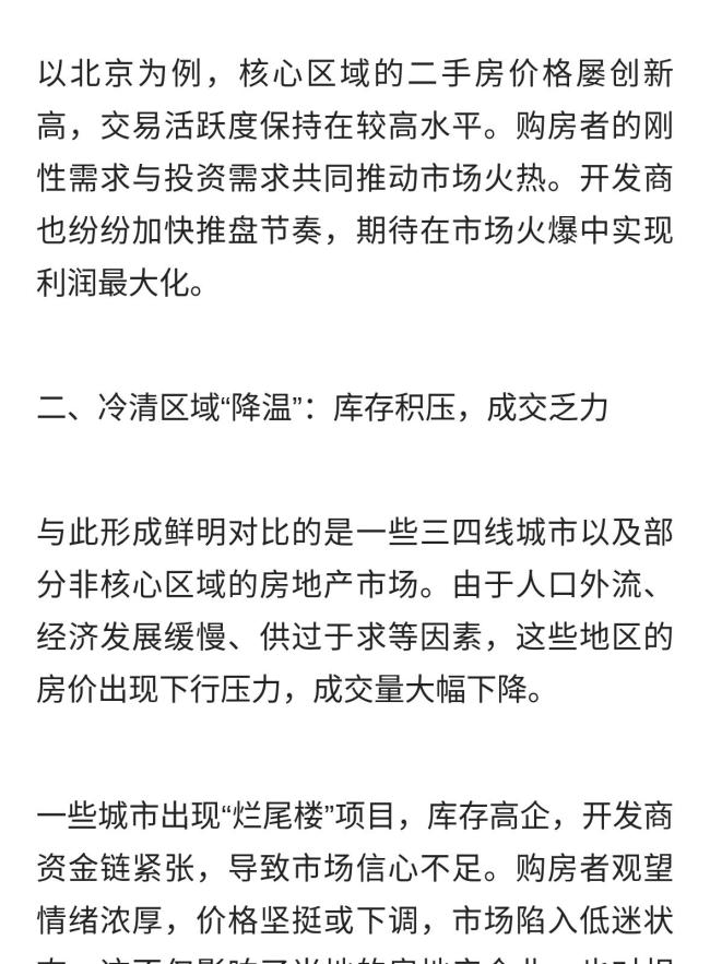 ​房地产行业“冰火两重天”：市场分化与未来展望