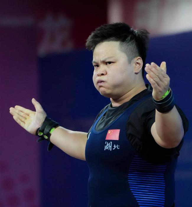 汪周雨卫冕举重女子87公斤级冠军 扫尾全运会三连冠