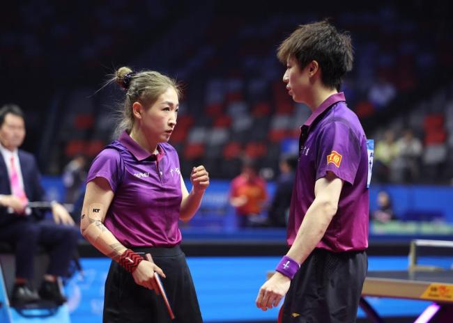林高远、刘诗雯在​​全运会激烈争夺乒乓球混