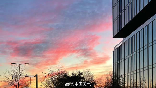 北京橙粉朝霞美成油画 周一的小美好