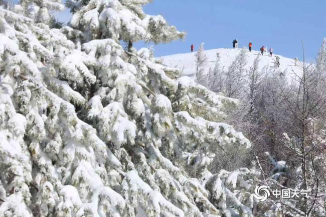河北草原天路迎降雪 游客滑雪打卡乐享其中