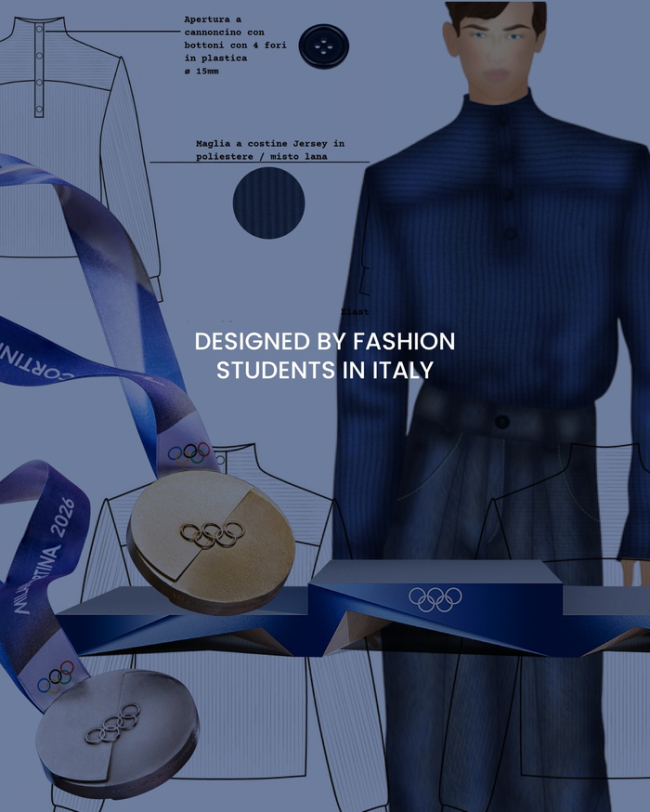 米兰冬奥会公布颁奖礼官方制服 深蓝活力意大利制造