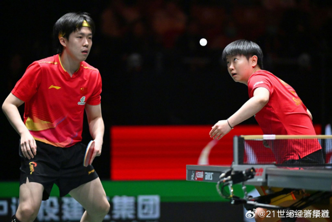 王楚钦孙颖莎3:0战胜法国组合 国乒混双告捷