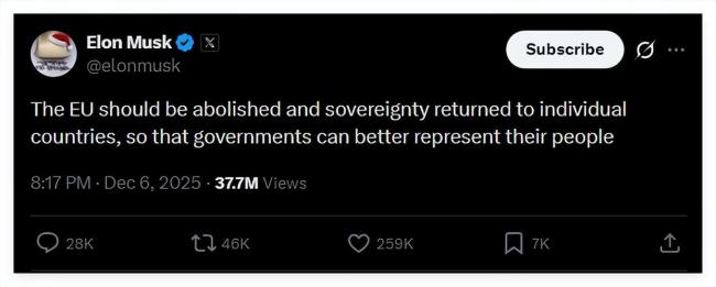 美国多名高官集体下场斥责欧盟 为X平台出气