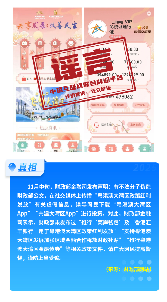 中国互联网联合辟谣平台11月辟谣榜