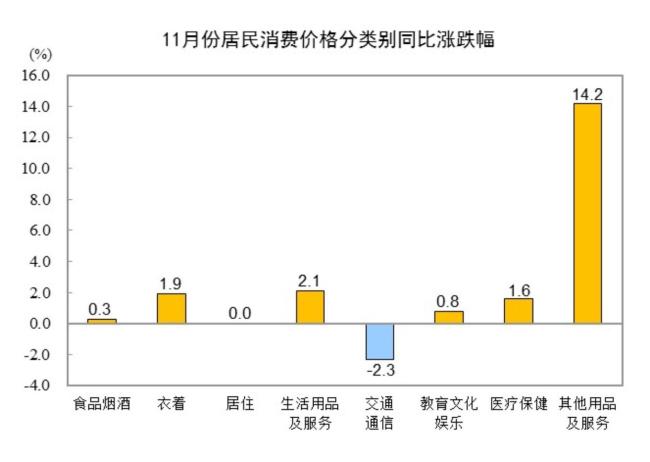 11月中國CPI同比上漲0.7% 物價(jià)溫和變動(dòng)