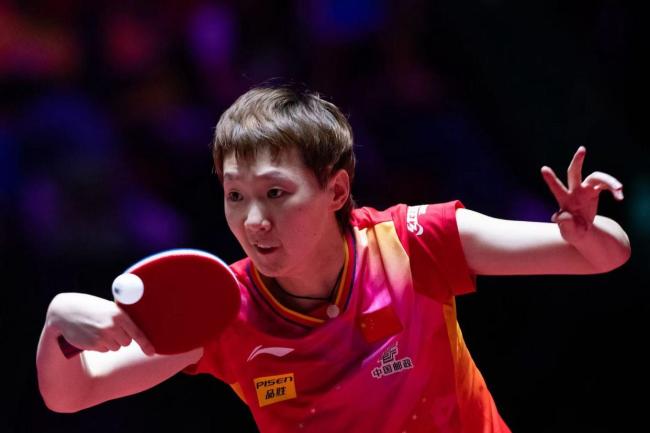 孙颖莎主动挑战 鹰眼判罚显神威