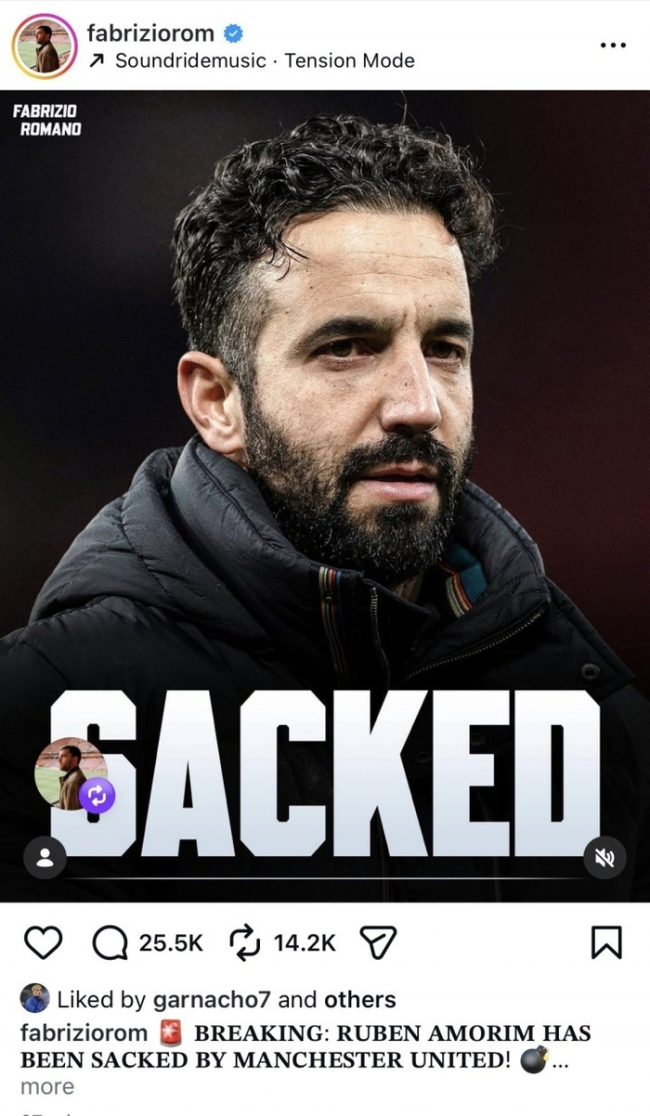 大仇得报?加纳乔光速点赞阿莫林下课 球迷:卖你是他最正确的事 曼联旧将难掩喜悦