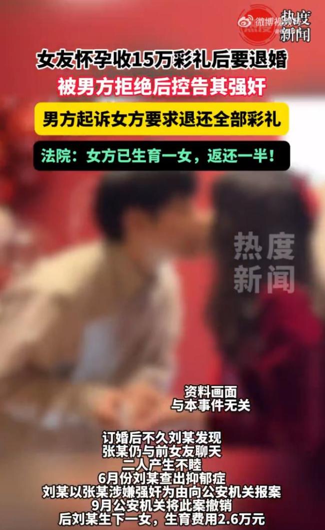 女子收15万彩礼后退婚不成告男友强奸