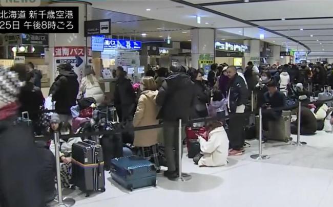 中国网友称滞留日本：航班大量取消