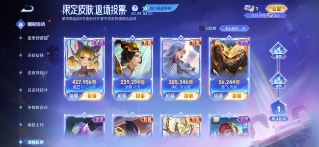 王者完了皮肤返场票选 妲己时之彼端成黑马