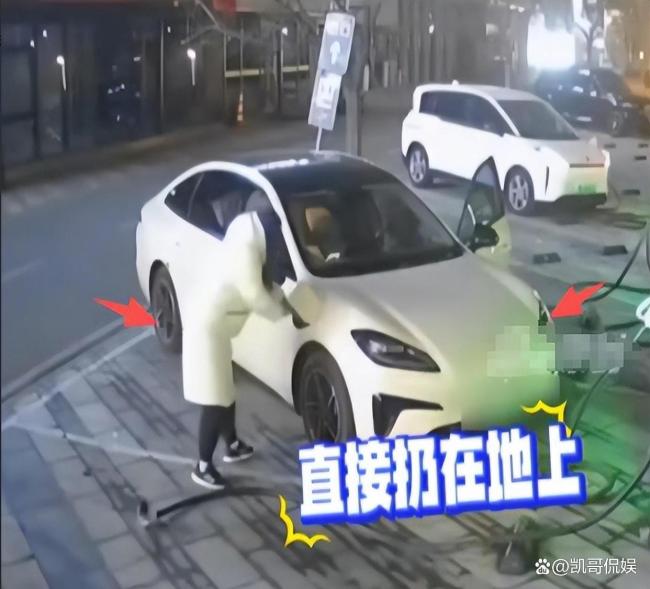 女子把充电枪扔地上碾压后续 公德心何在?