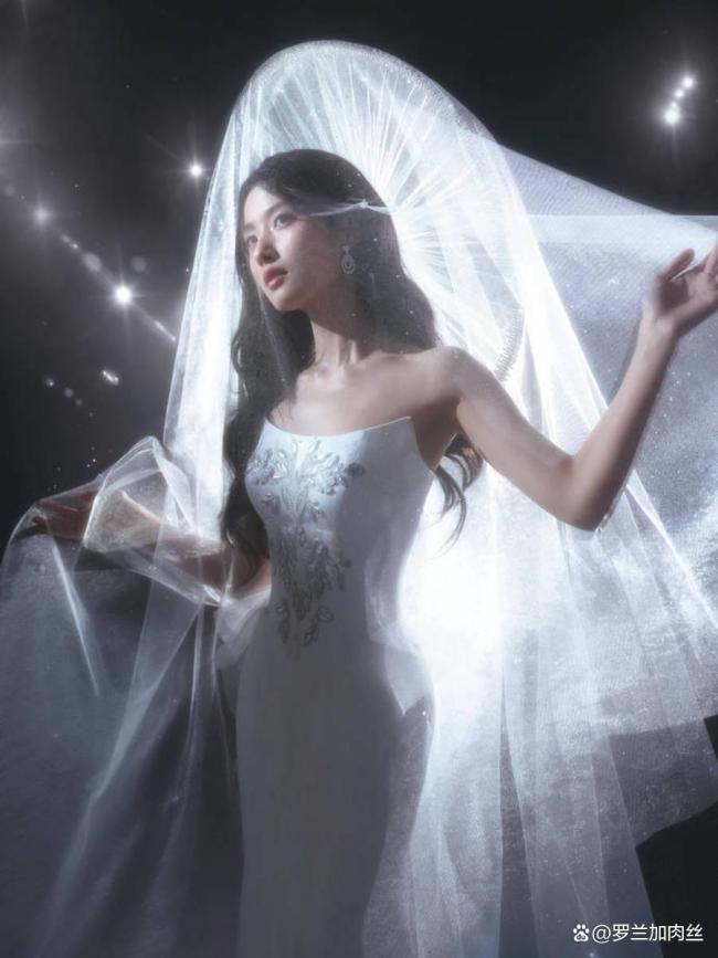 卢昱晓白裙斗笠头纱 仙气飘逸写真释出