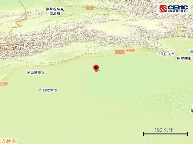 新疆阿克苏地区发生3.7级地震 震源深度13公里