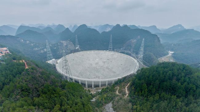 2026年1月16日拍摄的“中国天眼”(无人机照片,维护保养期间拍摄)。新华社记者 欧东衢 摄