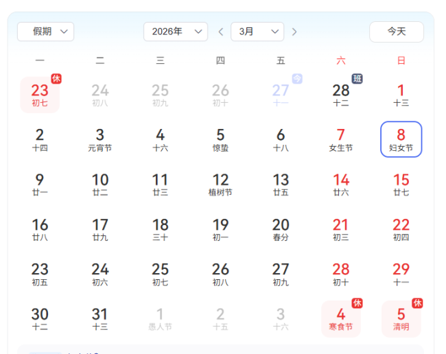妇女节半天假撞上周日不补休 无补假但有加班费